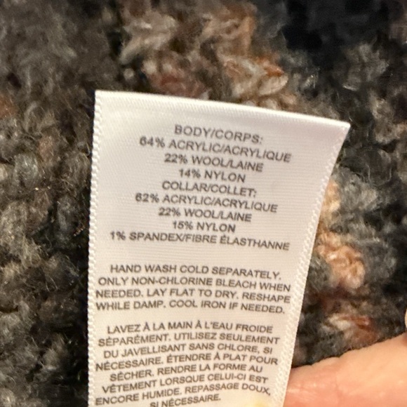 Express Sweater Boat Neck Wool Blend Long Balloon Sleeve Oversized Sweater - Picture 5 of 7